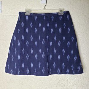 Eileen Fisher Blue Printed Cotton Skirt Size Petite Medium